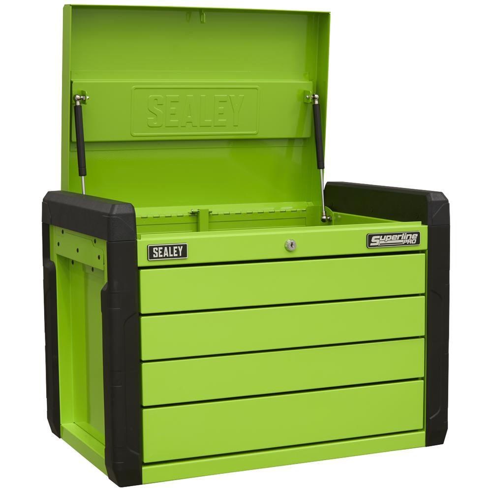 Sealey Superline Pro 4 Drawer Push To Open Tool Chest Green