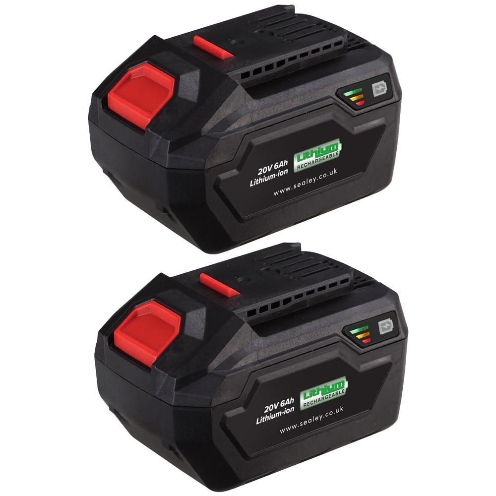 Sealey BK06 20v Cordless SV20V Li-ion Battery 6ah Pack of 2 6ah