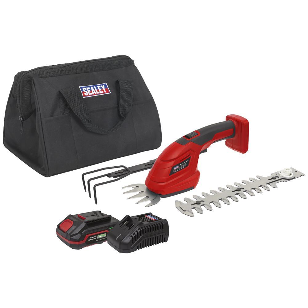 Sealey CP20VGT3 20v Cordless SV20 Series 3 in 1 Garden Tool 1 x 2ah Li-ion Battery Charger Bag