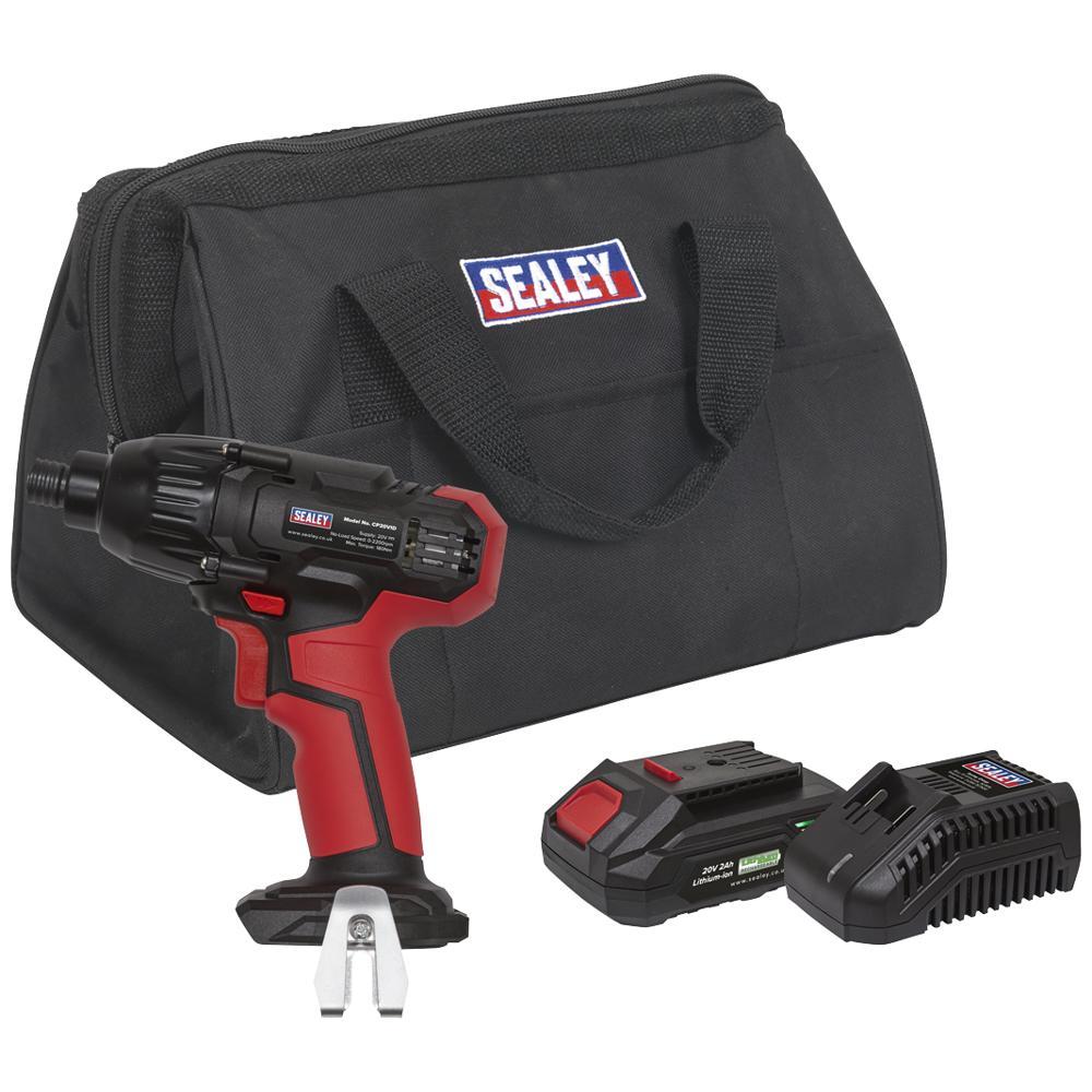 Sealey CP20VID 20v Cordless Impact Driver 1 x 2ah Li-ion Battery Charger Bag