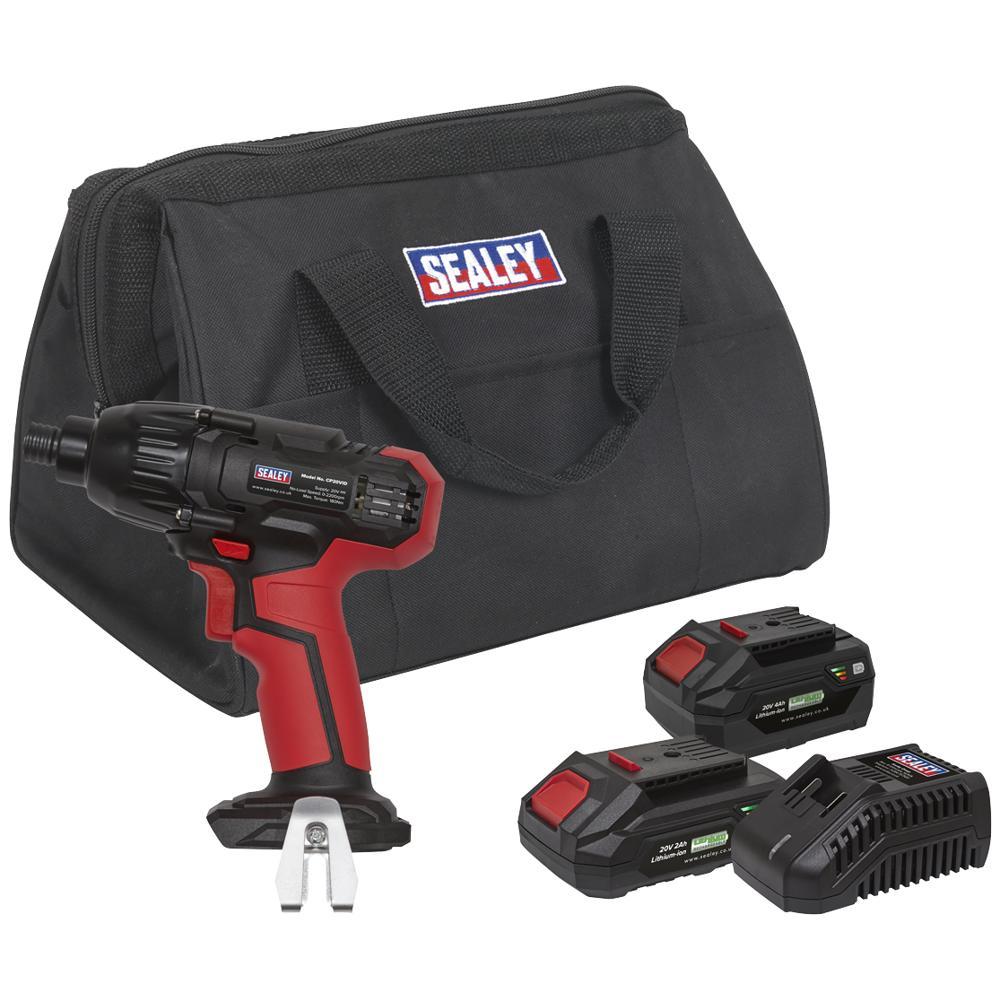 Sealey CP20VID 20v Cordless Impact Driver 2 x 2ah Li-ion Battery Charger Bag