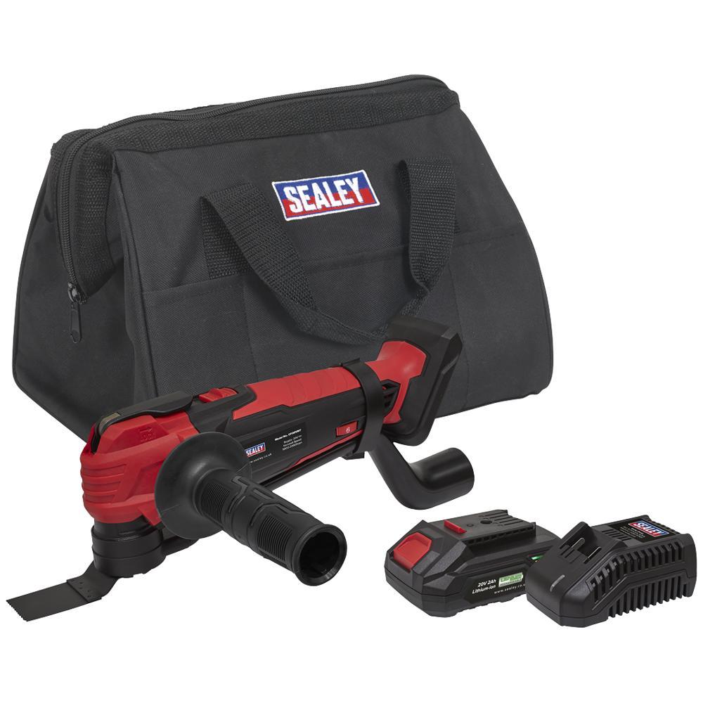 Sealey CP20VMT 20v Cordless OIS Oscillating Multi Tool 1 x 2ah Li-ion Battery Charger Bag