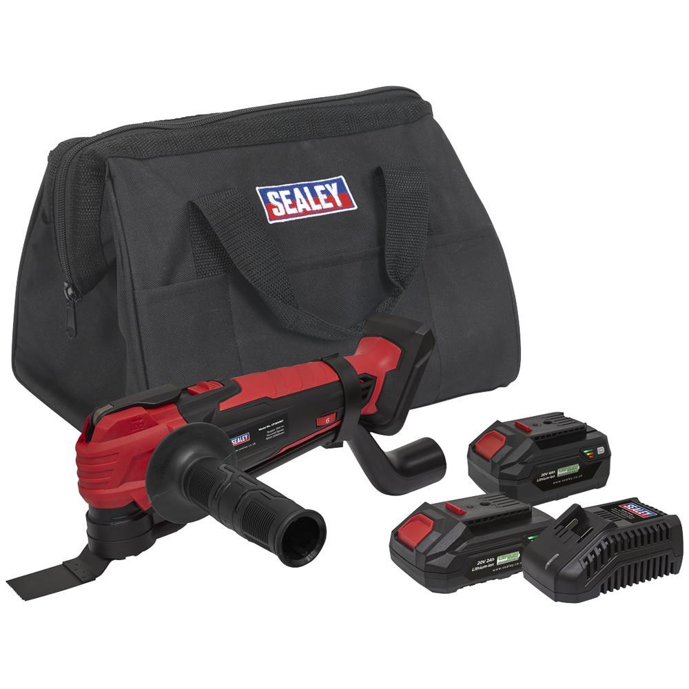 Sealey CP20VMT 20v Cordless OIS Oscillating Multi Tool 2 x 2ah Li-ion Battery Charger Bag