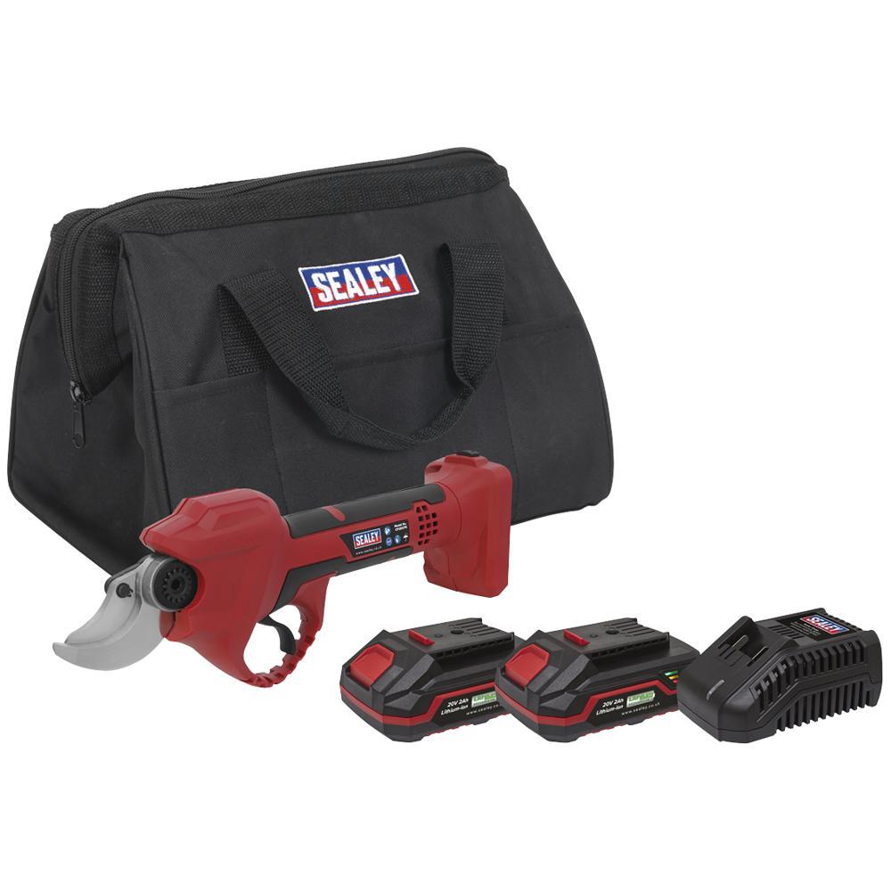 Sealey CP20VPS 20v Cordless Brushless Pruning Shears 2 x 2ah Li-ion Battery Charger Bag