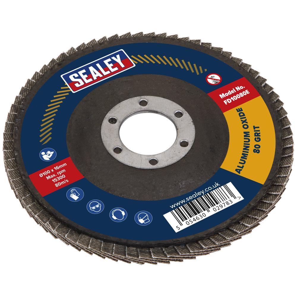 Sealey Aluminium Abrasive Flap Disc 100mm 80g