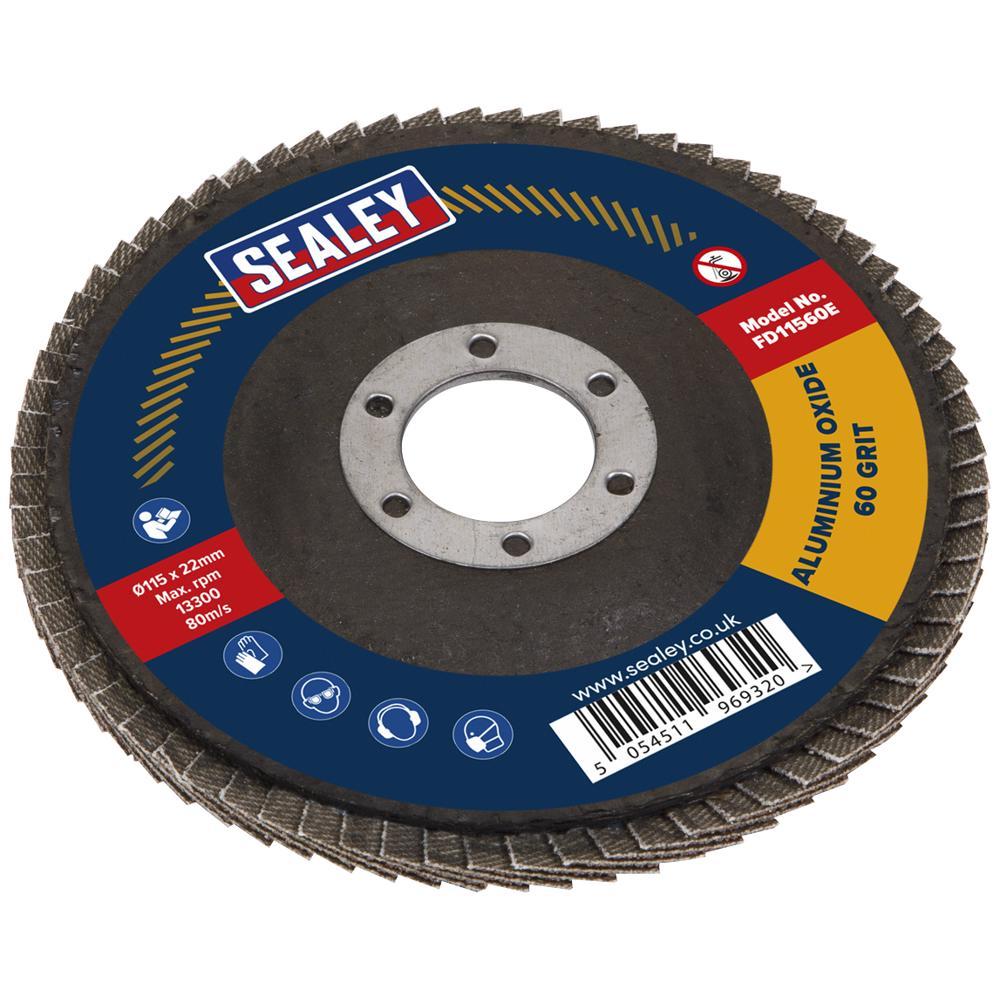 Sealey Aluminium Abrasive Flap Disc 115mm 60g