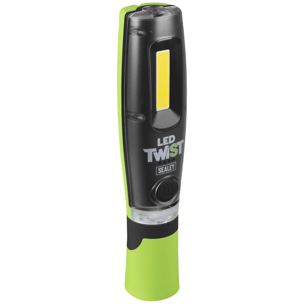 Sealey Rechargeable 8W COB LED Twist Magnetic Inspection Lamp Green