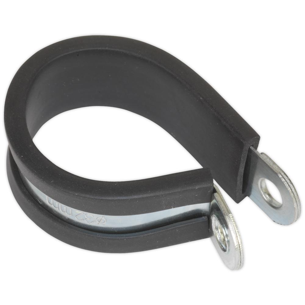 Sealey Pipe Clip Rubber Lined 35mm Pack of 25