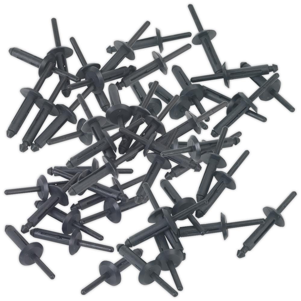 Sealey Plastic Rivets 6.3mm 25.2mm Pack of 50