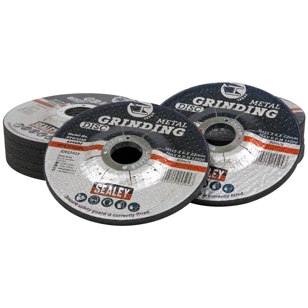 Sealey Depressed Centre Grinding Disc 115mm Pack of 12