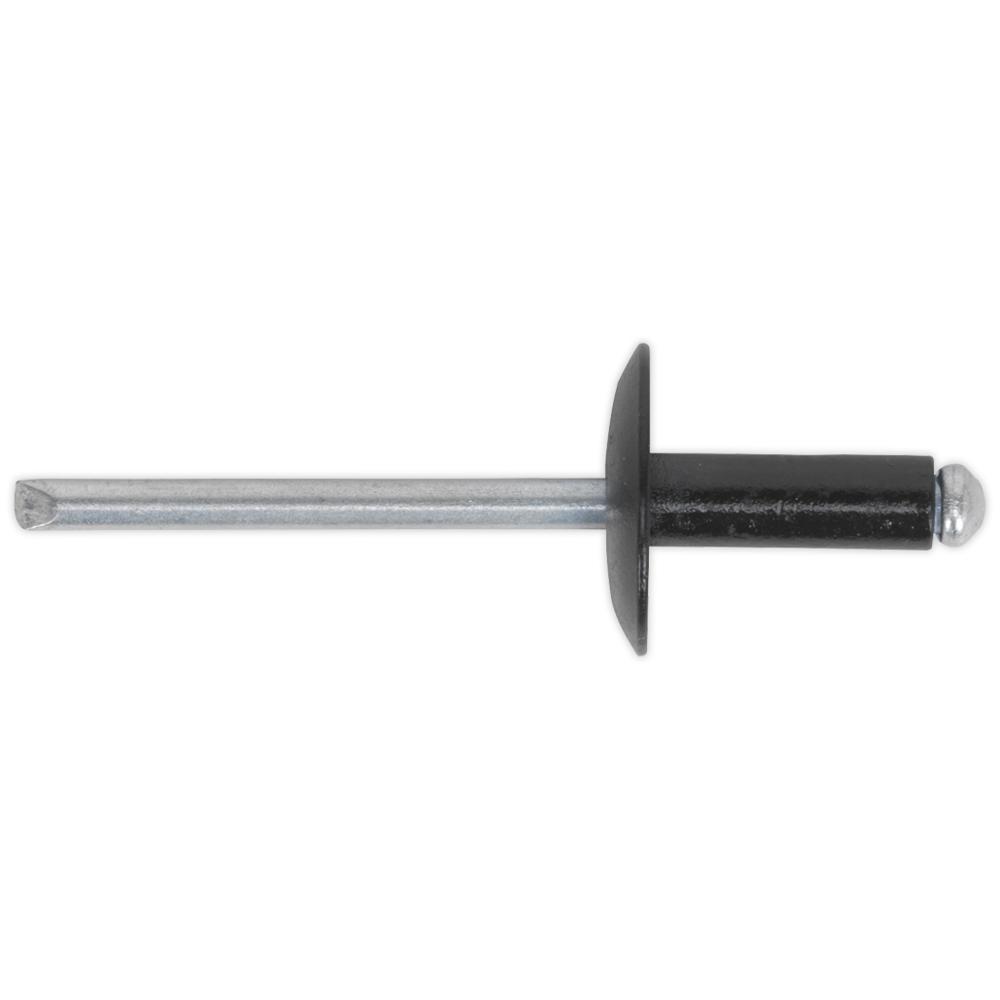 Sealey Large Flange Black Aluminium Rivets 3.2mm 10mm Pack of 200