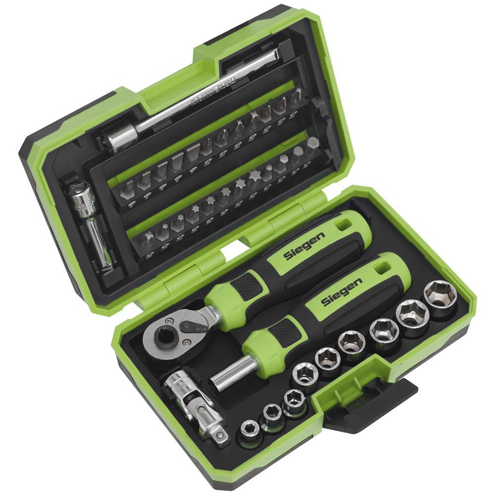 Siegen 38 Piece 1/4" Drive Socket and Bit Set 1/4"