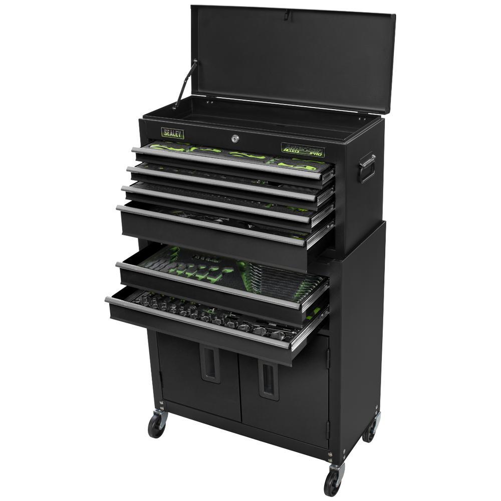 Siegen 247 Piece Tool Kit in Roller Cabinet and Top Chest Combination