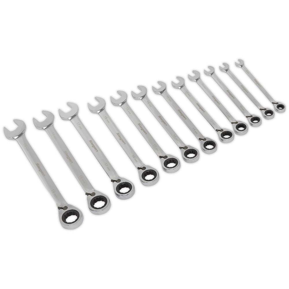 Siegen 12 Piece Ratchet Combination Spanner Set Metric