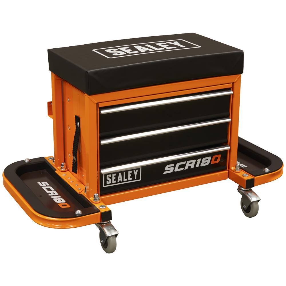 Sealey Mechanics Rolling Tool Box Seat Orange 670mm