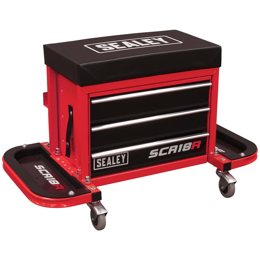 Sealey Mechanics Rolling Tool Box Seat Red 670mm