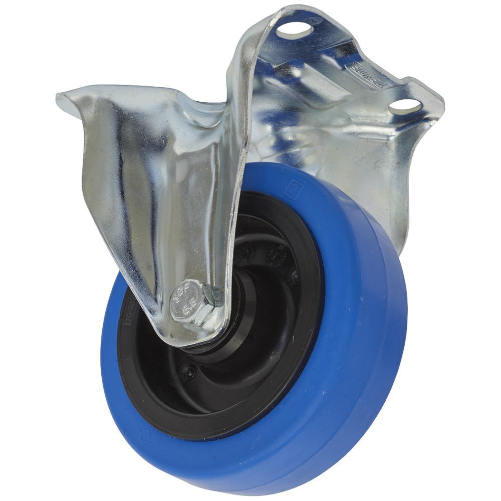 Sealey Fixed Plate Castor Blue Elastic