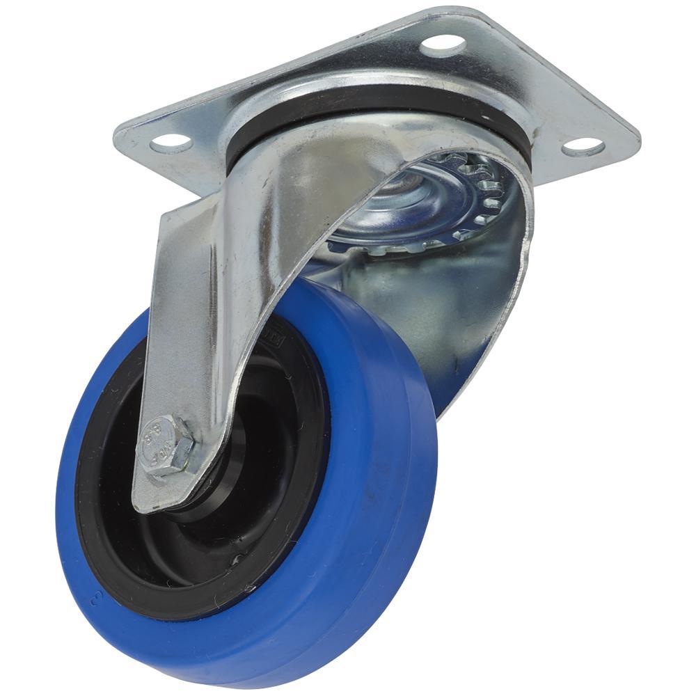 Sealey Swivel Plate Castor Blue Elastic 100mm