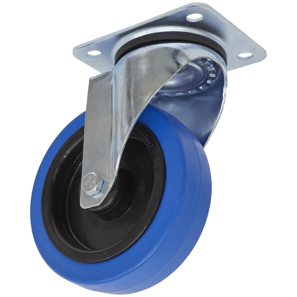 Sealey Swivel Plate Castor Blue Elastic 125mm