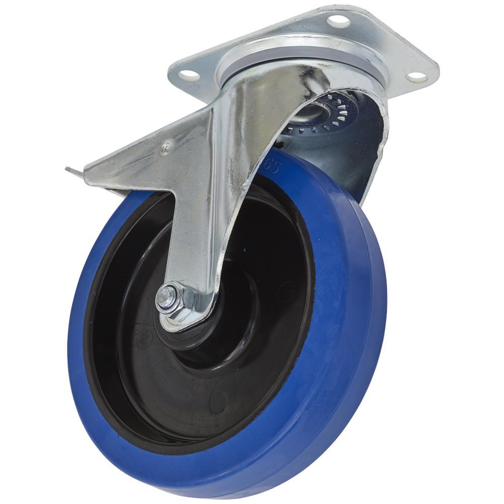 Sealey Swivel Plate Total Lock Castor Blue Elastic 200mm