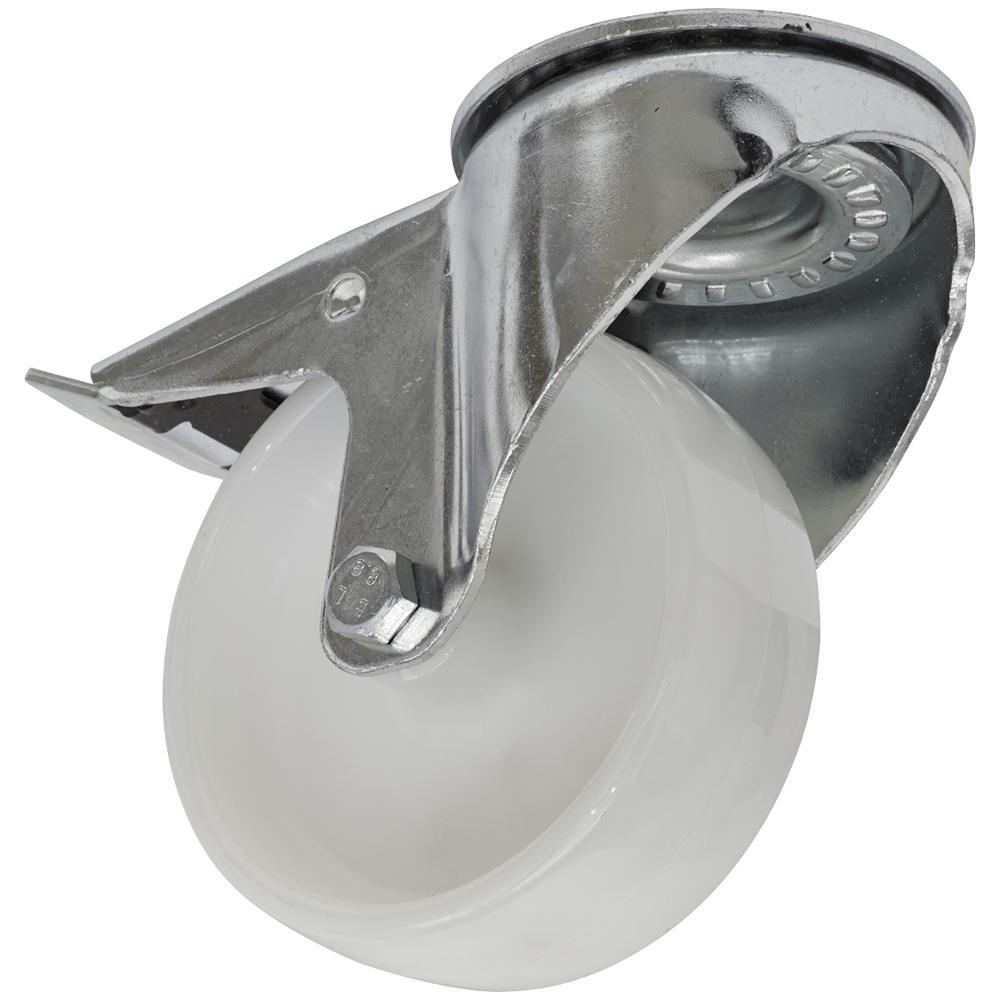 Sealey Bolt Hole Swivel Total Lock Castor White 100mm