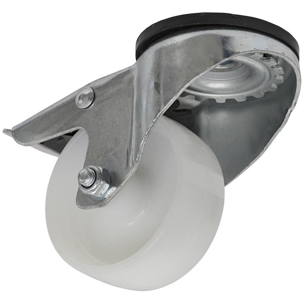 Sealey Bolt Hole Swivel Total Lock Castor White