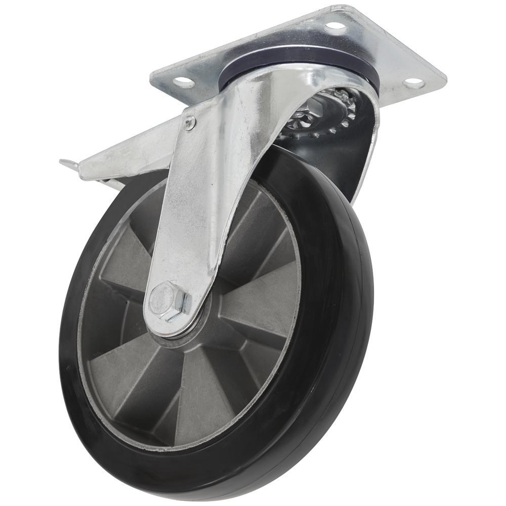 Sealey Heavy Duty Rubber Castor Wheel Swivel and Total Lock