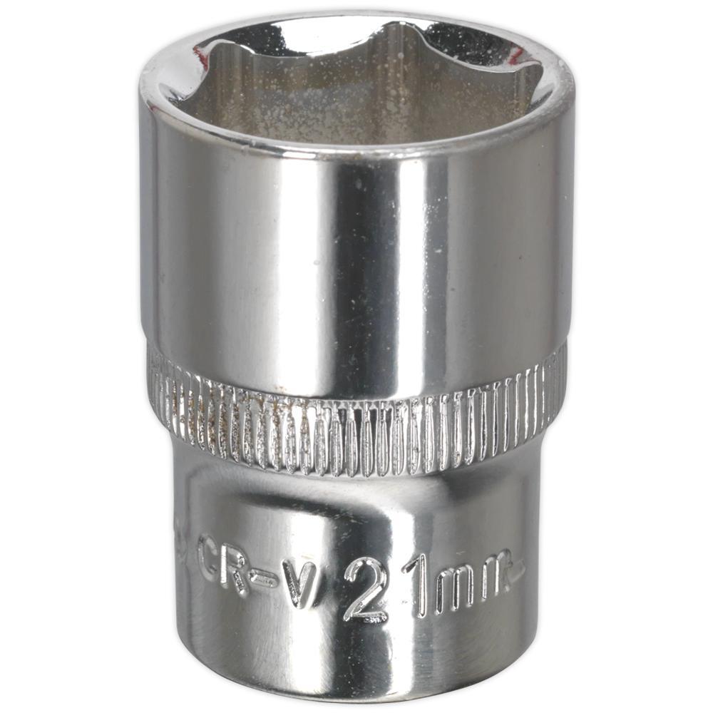 Sealey 1/2" Drive Hexagon WallDrive Socket Metric 1/2" 21mm