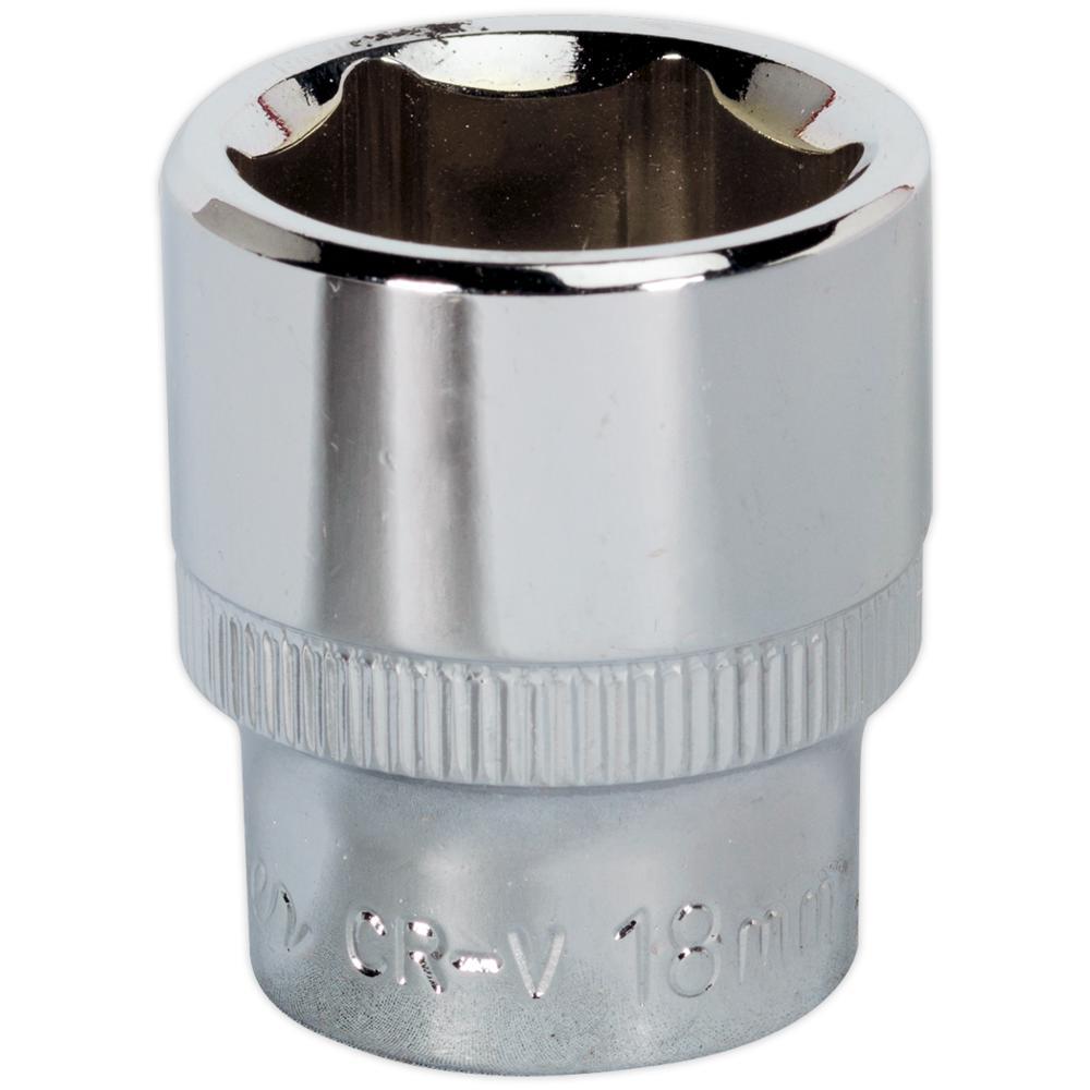 Sealey 3/8" Drive Hexagon WallDrive Socket Metric 3/8" 18mm