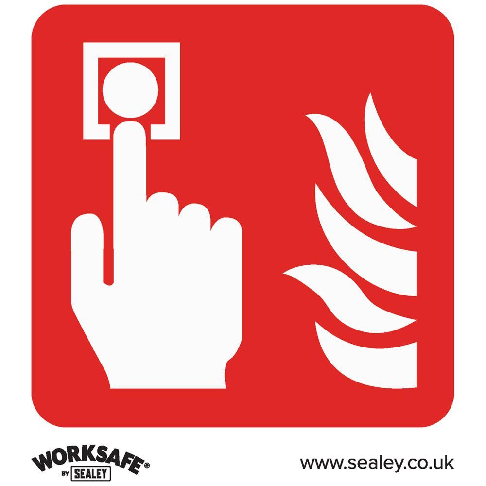 Sealey Rigid Plastic Fire Alarm Symbol Sign 80mm 80mm Standard