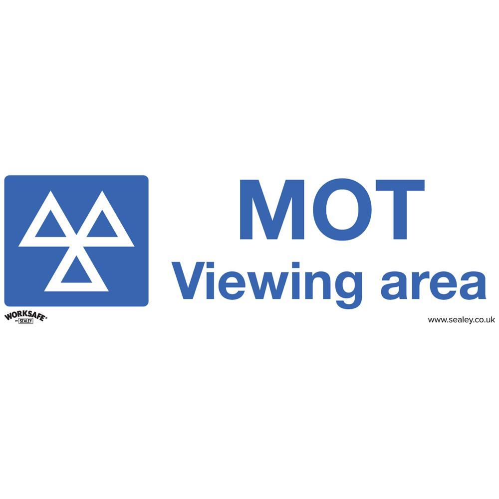 Sealey Rigid Plastic MOT Viewing Area Sign 300mm 100mm Standard