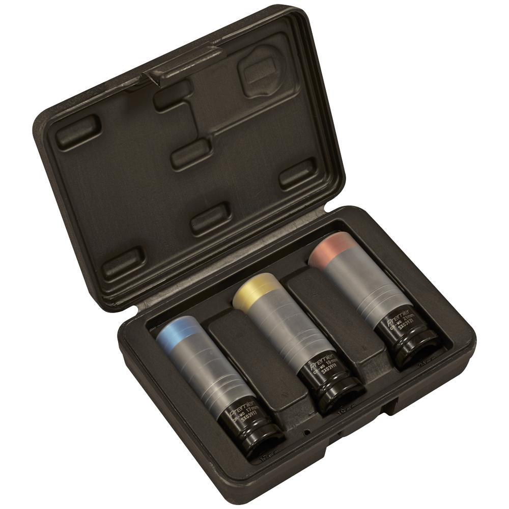 Sealey 3 Piece 1/2" Drive Ultra Power Impact Socket Set for Alloy Wheels 1/2"