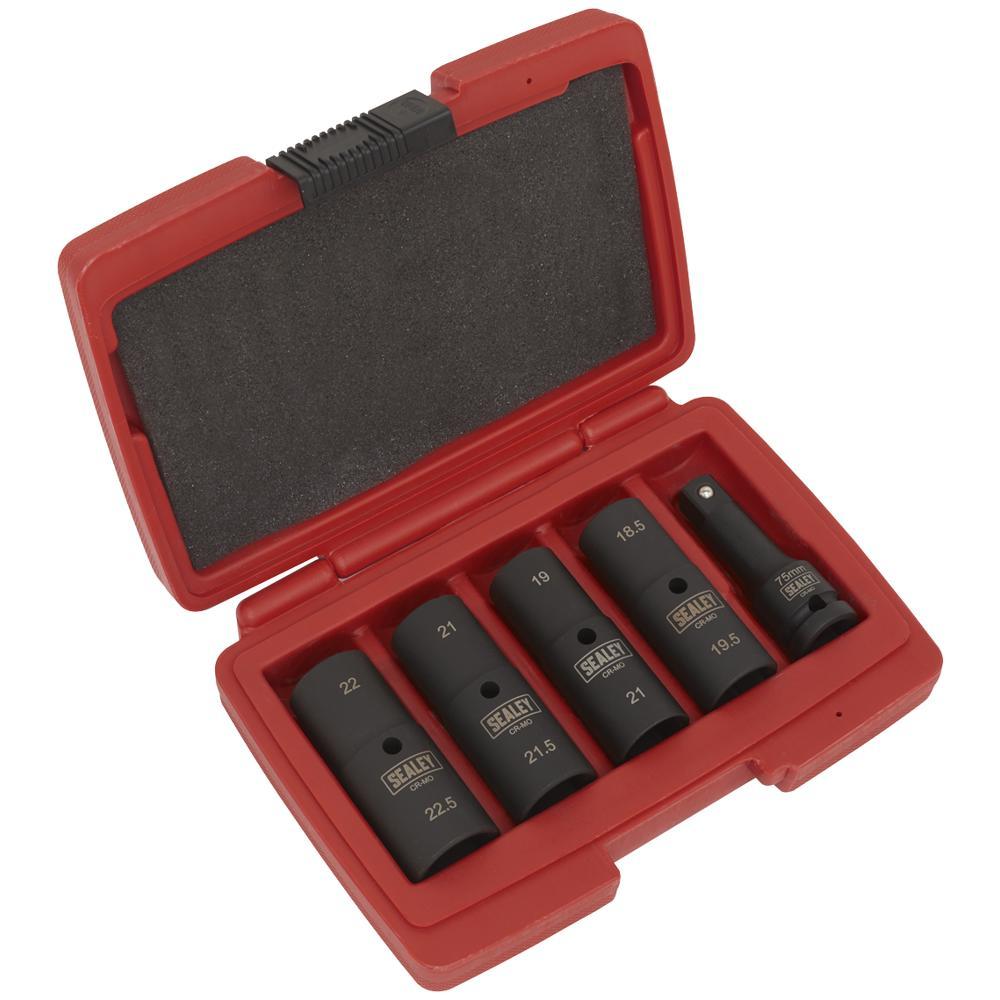 Sealey 5 Piece 1/2" Drive Double Ended Deep Impact Socket Set 1/2"