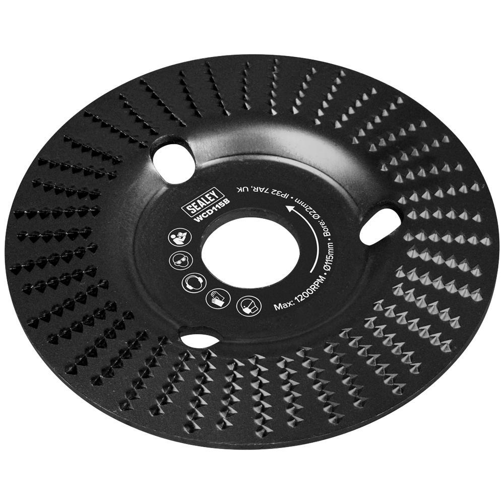Sealey Bevelled Wood Carving Disc for Angle Grinders 115mm 115mm