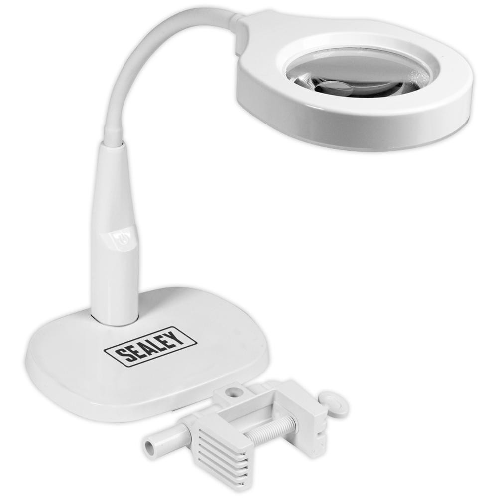 Sealey Dimmable Clamp On Magnifying LED Work Light 240v
