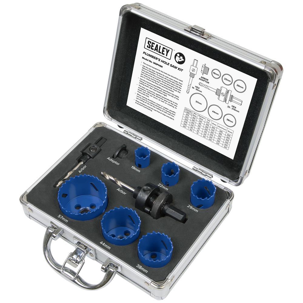 Sealey 9 Piece Plumbers Hole Saw Kit