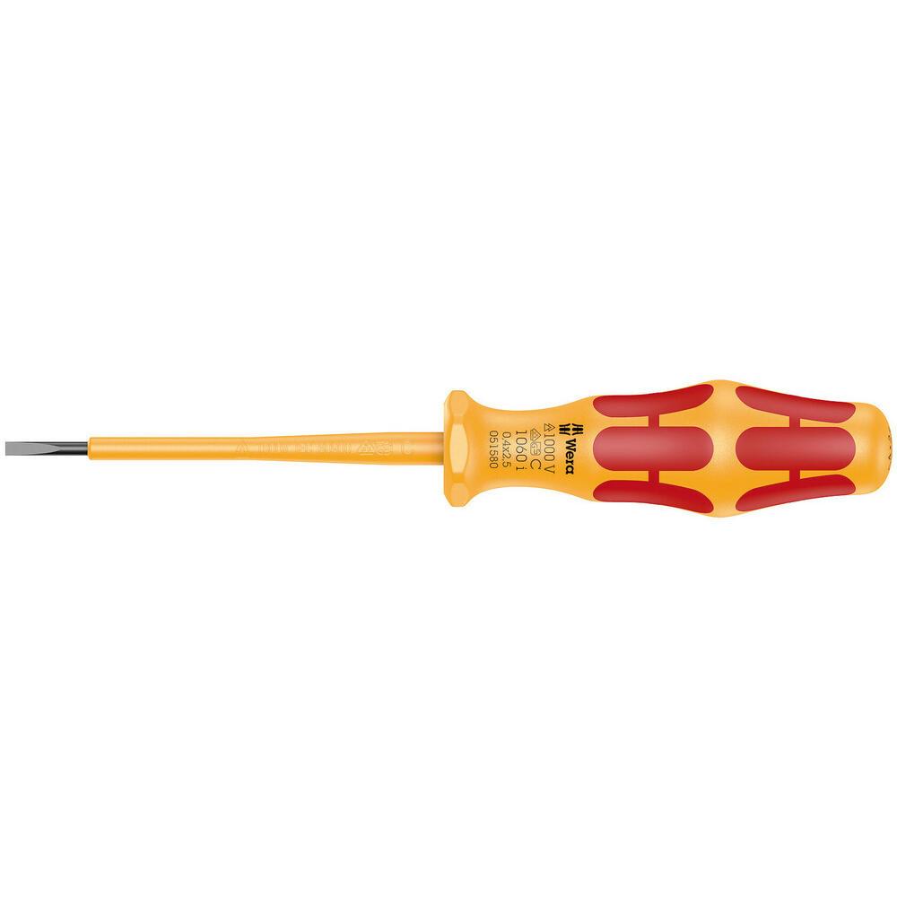 Wera 1060I Kraftform VDE Insulated Slotted Screwdriver 2.5mm 80mm