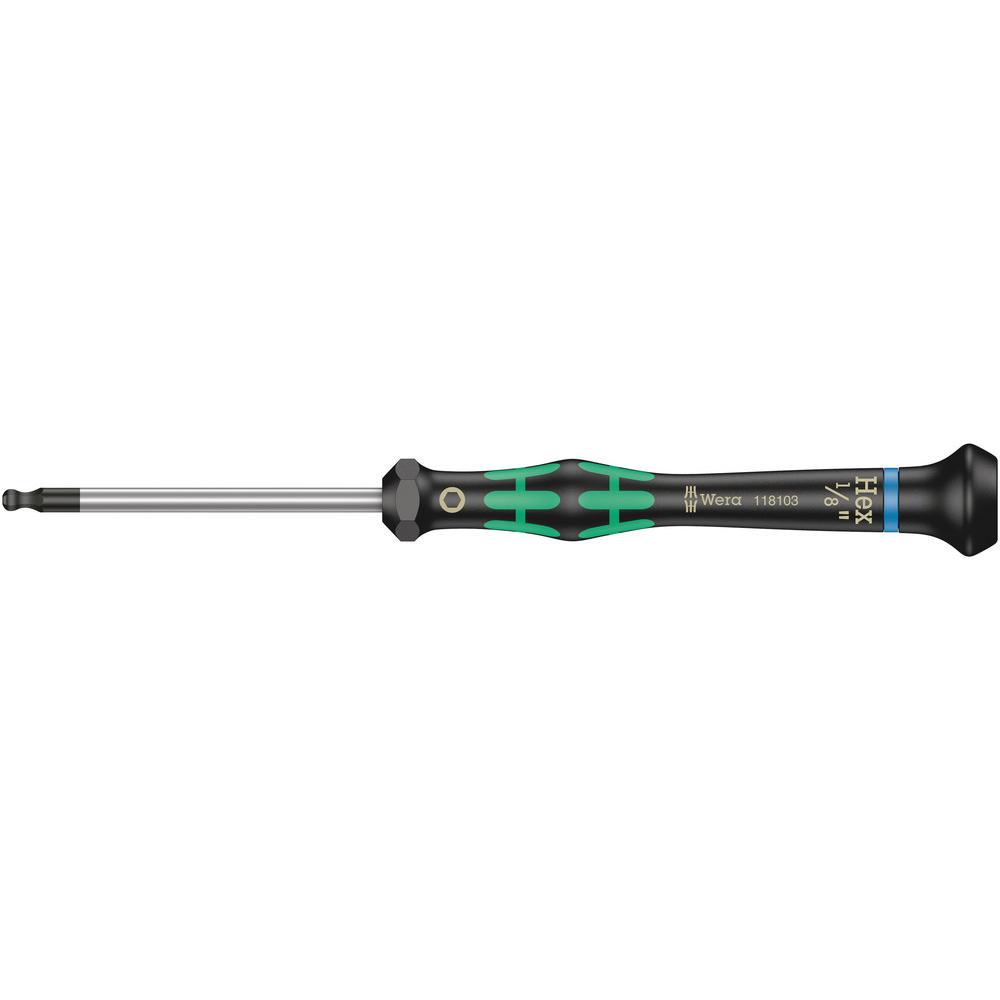 Wera Kraftform 2052 Ballend Hex Micro Screwdriver Imperial 1/8" 60mm