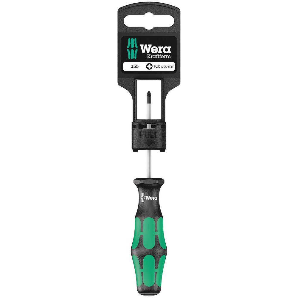 Wera 355 PZ SB Kraftform Plus Pozi Screwdriver PZ0 60mm
