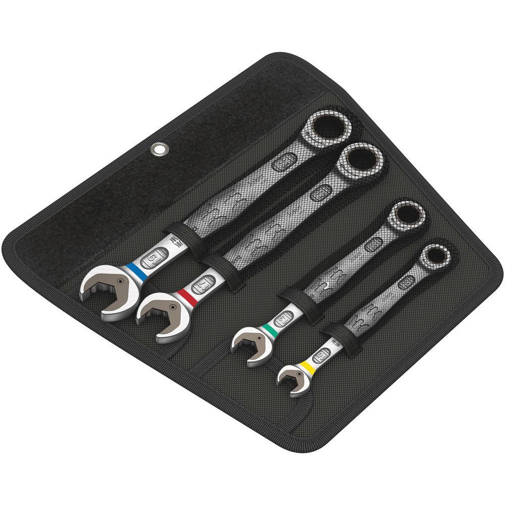 Wera 4 Piece Joker 6000 Ratchet Combination Spanner Set Metric