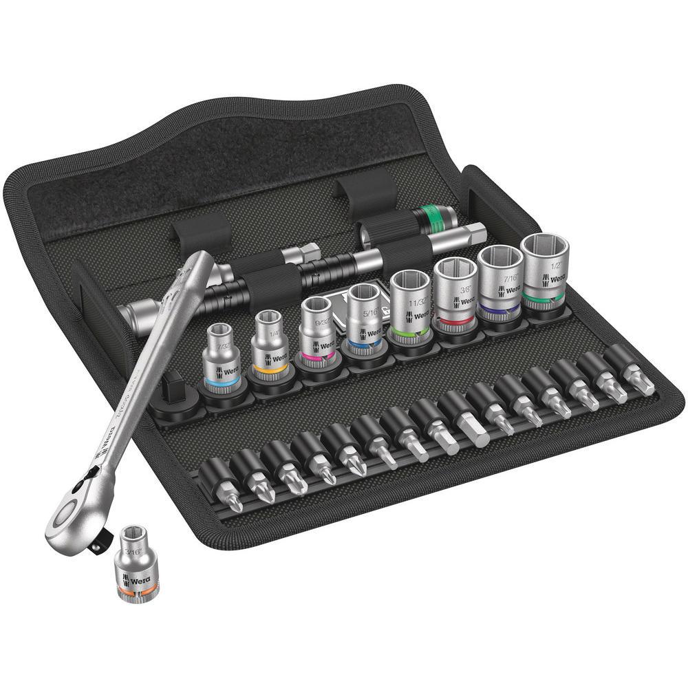 Wera 8100 SA11 Zyklop 28 Piece 1/4" Drive Socket and Bit Set