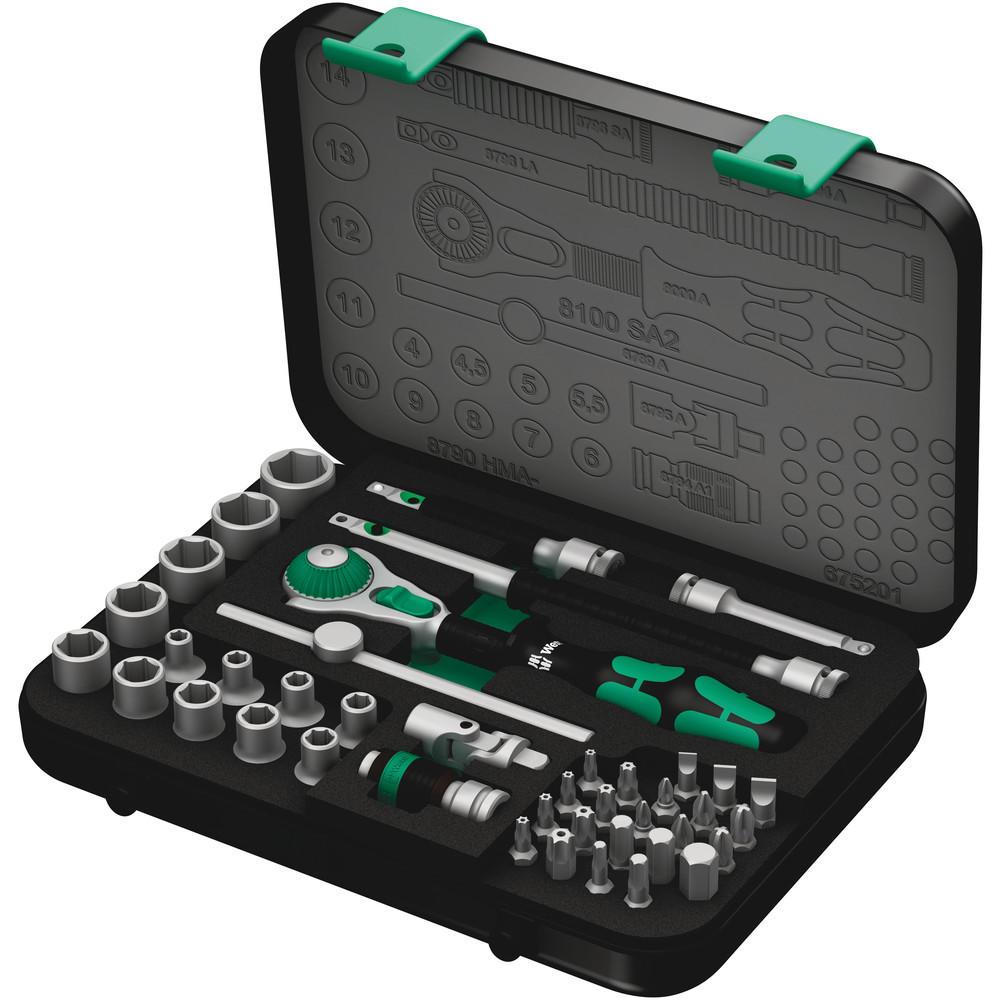 Wera 8100 SA2 Zyklop 42 Piece 1/4" Drive Socket Set 1/4"