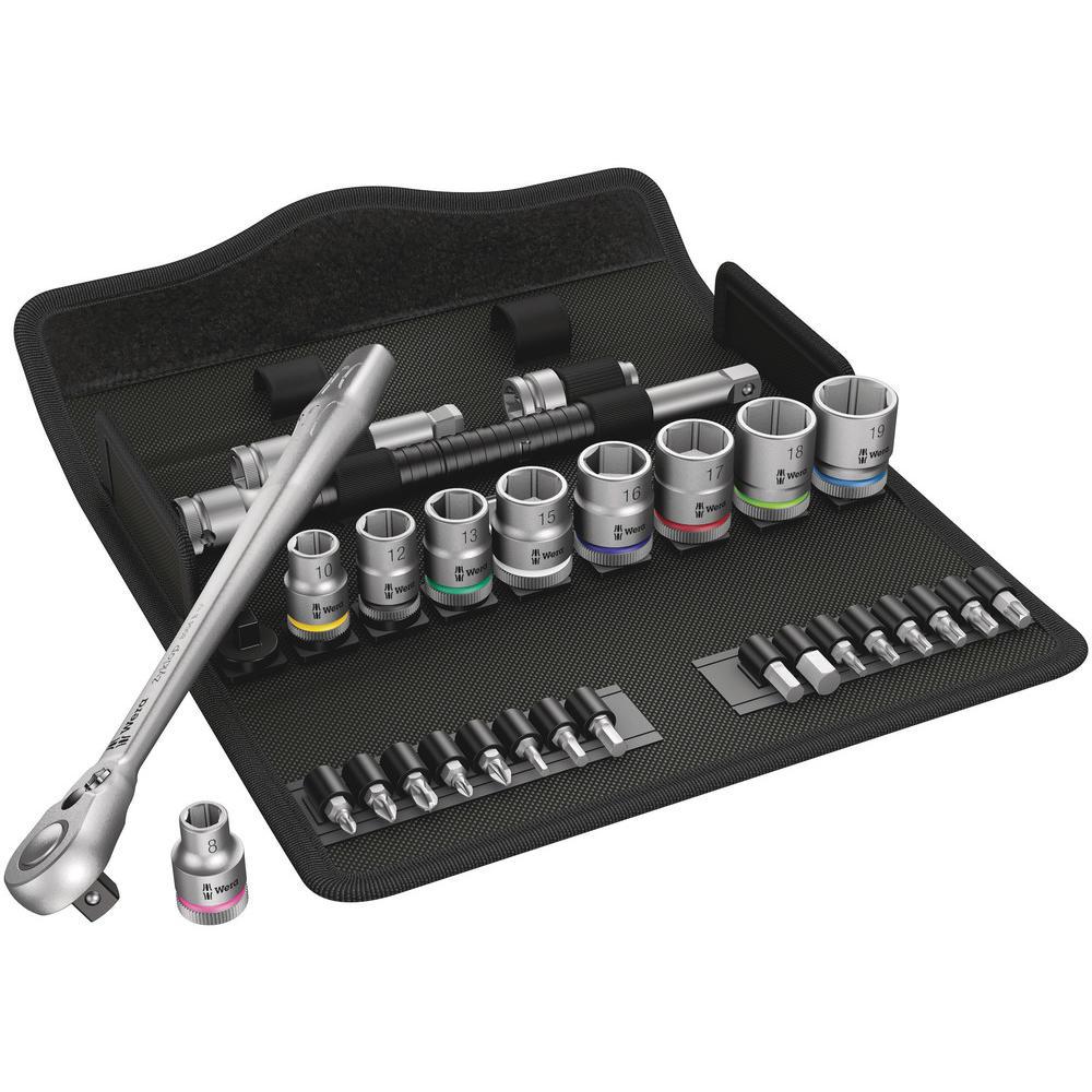 Wera 8100 SB8 Zyklop 29 Piece 3/8" Drive Socket and Bit Set 3/8"