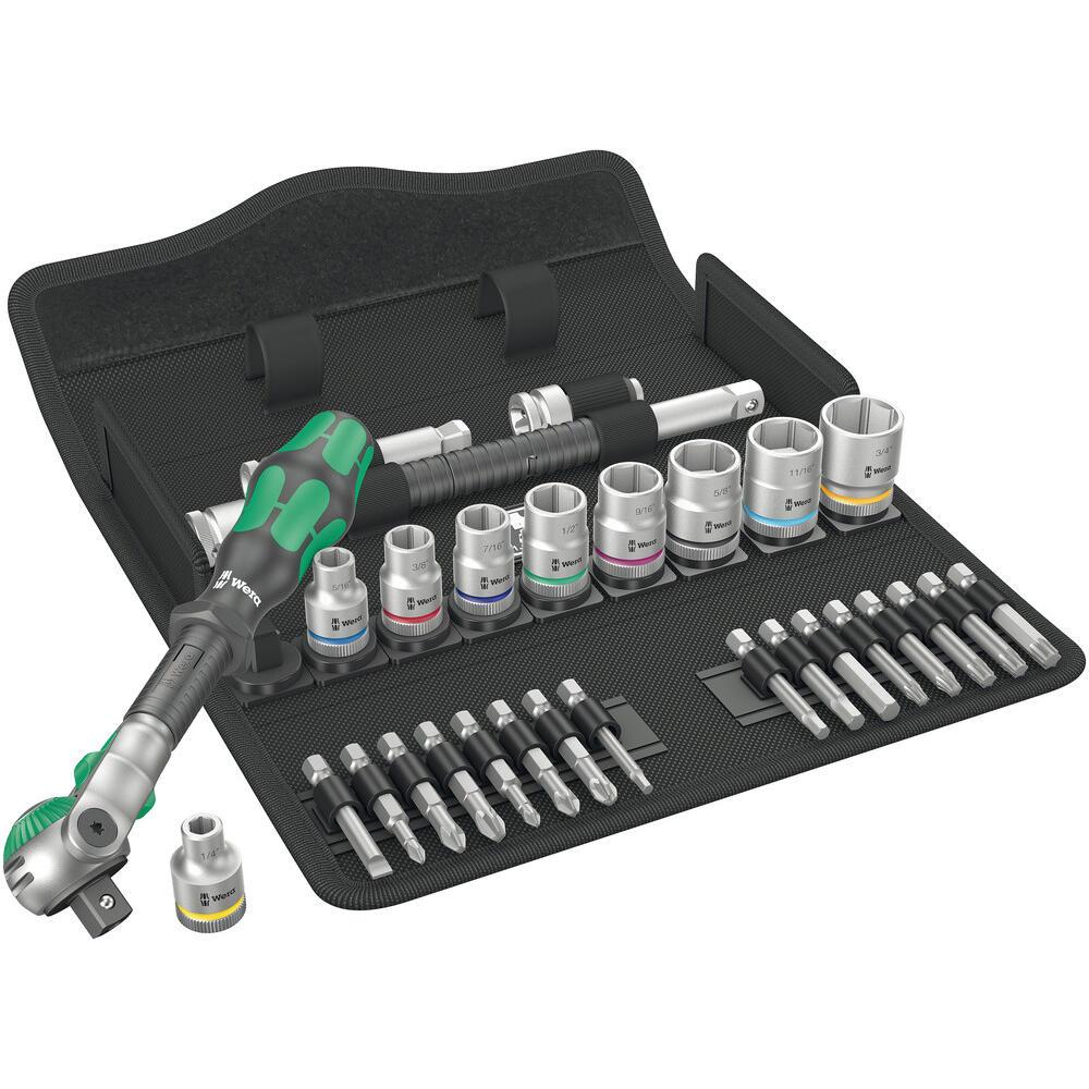 Wera 8100 SB9 Zyklop 29 Piece 3/8" Drive Socket and Bit Set