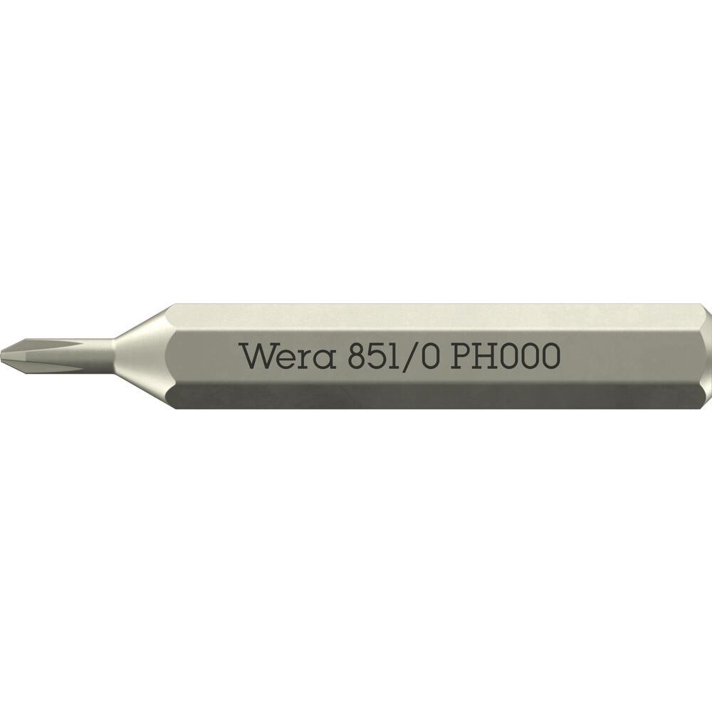 Wera 851/0 PH 4mm Hex Drive Micro Phillips Screwdriver Bit PH000 30mm Pack of 1