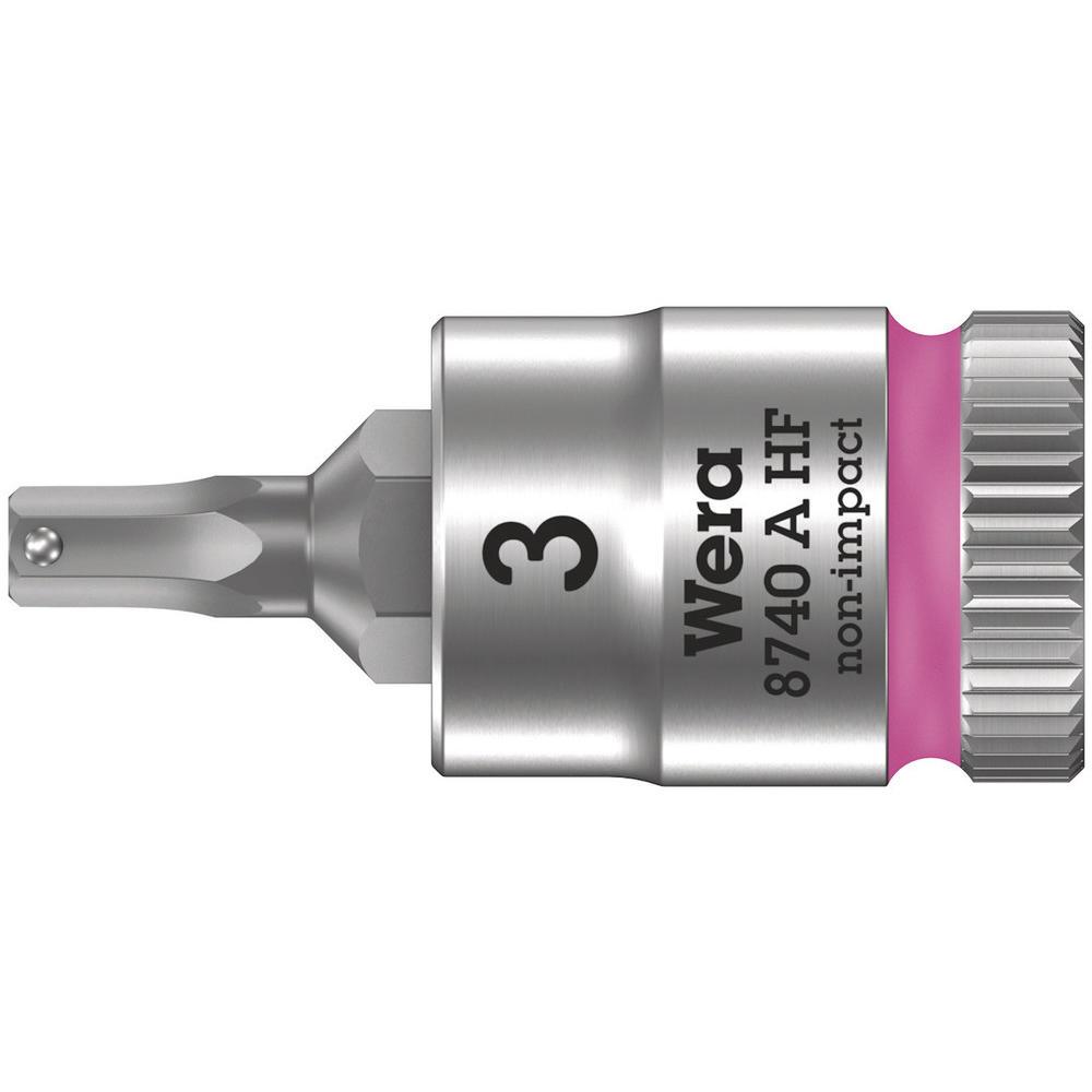 Wera 8740 A HF Zyklop 1/4" Drive Hexagon Socket Bit Metric 1/4" 3mm