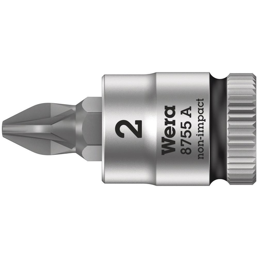 Wera 8755 A Zyklop 1/4" Drive Pozi Socket Bit 1/4" PZ2