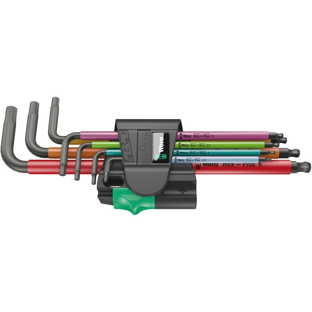 Wera 950SPKL SM 7 Piece Multicolour Magnetic Ballend Hex Key Set
