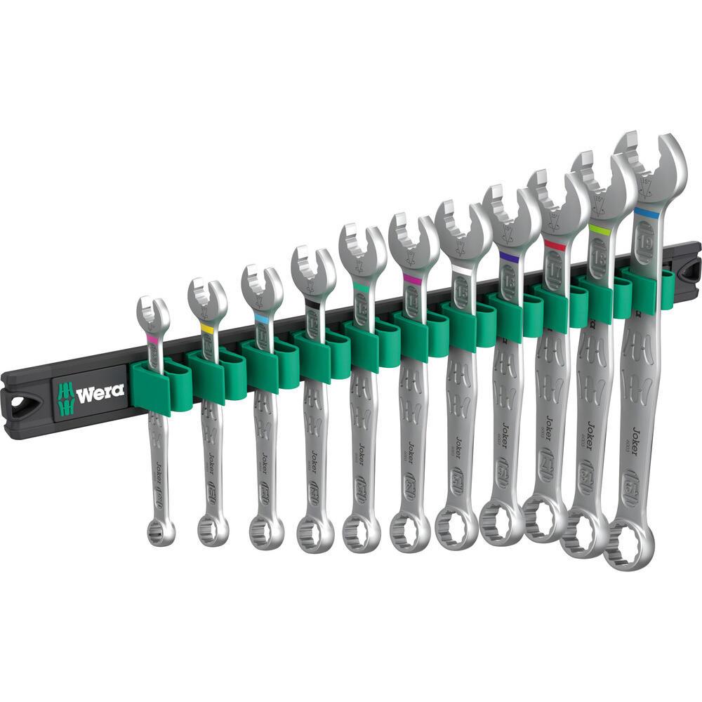 Wera 6003 Joker 11 Piece Ring Spanner Set on Magnetic Rail