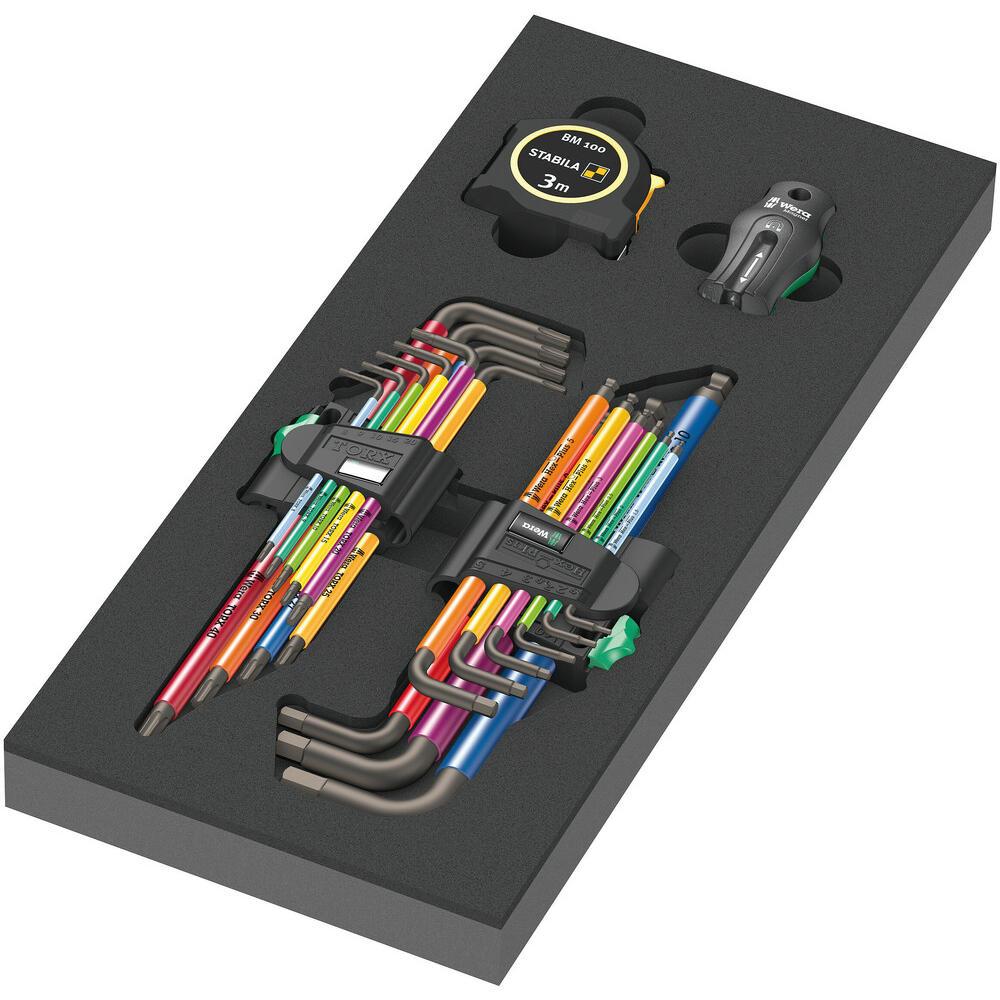 Wera 9740 20 Piece Torx, Hex Key and Stabila Tape Measure Set